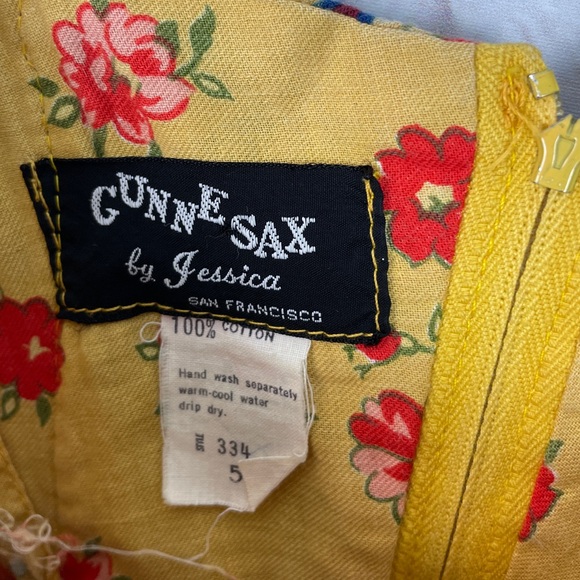 Gunne Sax Rare Black Label Medieval Style Floral Yellow Maxi Dress Size 5 - Picture 2 of 16